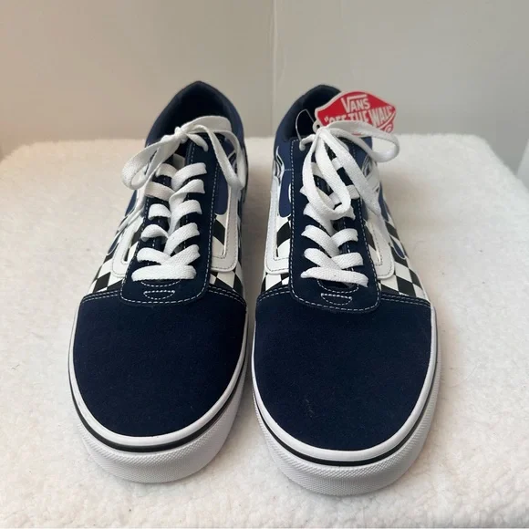 Vans Blue and White Checkered Sneakers - Picture 3 of 11